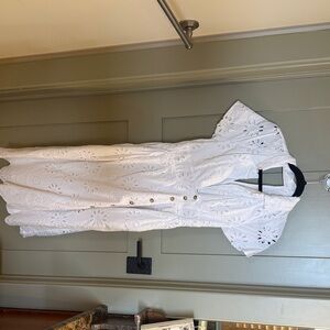 Anthropologie White Eyelet Midi Dress